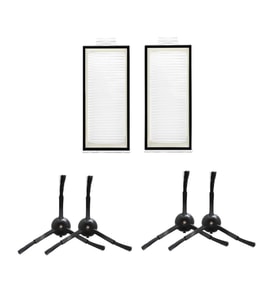 Roborock Qrevo S - Pro - Maxv Uyumlu 2 ADET FİLTRE 4 ADET SİYAH YAN FIRÇA