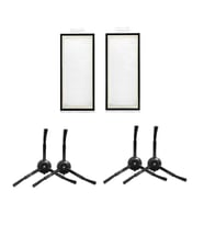 Roborock Qrevo S - Pro - Maxv Uyumlu 2 ADET FİLTRE 4 ADET SİYAH YAN FIRÇA