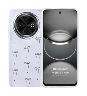 Microsonic TECNO Spark 30C 4G Kılıf PrettyCharm Bow (Gümüş)