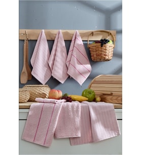 Lexroo Sophia 6'lı 30x50 Cm Mutfak Havlusu Pudra