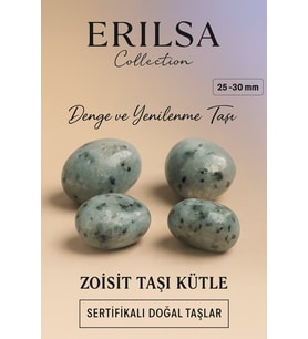 Sertifikalı Yeşil Zoisit (Green Zoisite) Taşı Kütle 25–30 mm – Denge ve Yenilenme Taşı (Çok Renkli)