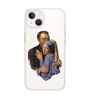 Iphone 14 Uyumlu Van Gogh & İnci Küpeli Kız Tasarımlı Şeffaf Telefon Kılıfı