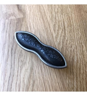 Antik Gümüş Siyah Porselen Kulp 16-32mm (2 Adet) (Beyaz)