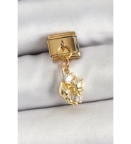 316L Çelik Sallantılı Zirkon Taşlı Deniz Kabuğu Ve Yıldız Model Gold Renk No - SSSSSS6564-8