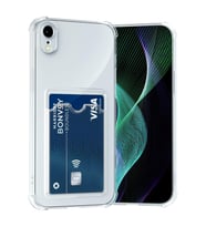 Teknomoda Apple iPhone XR Kılıf Kartlıklı Anti Şok Korumalı Şeffaf Silikon Şeffaf Açık