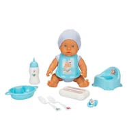 Bebelou Sesli Bakım Zamanı Bebek Oyun Seti 32 cm 38239 Mavi