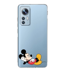 Xiaomi Mi 12 Uyumlu Kamera Korumalı Kapak Mickey Mouse Tasarımlı Şeffaf Silikon Kılıf
