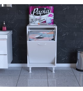 MODİLAYN 50 x 75 x 32,5 cm Çok Amaçlı Banyo Dolabı Kirli Çamaşır Sepetli Dolap Mutfak Dolabı