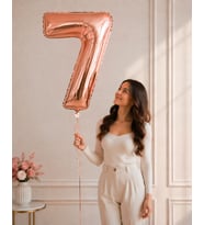 100 cm Rose Gold 7 Rakamlı Helyumlu Folyo Balon