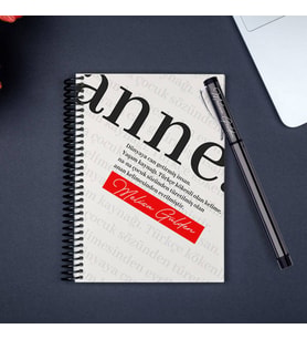 Anneye Hediye Kişiye Özel Defter ve Kalem