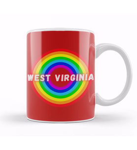 West Virginia Vintage Retro Rainbow Style Kupa Bardak Porselen