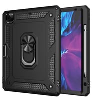 Ipad Pro 2020/21/22 12.9 4. Nesil 5.nesil Yüzüklü Standlı Armor Zırh Vega Ultra Koruma (Siyah)