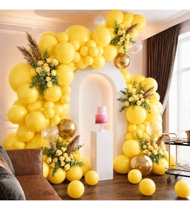 Sarı Renk Lateks Metalik Balon (30 cm) - 100 Adet