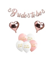 Rose Gold Kaligrafi Banner Bride To Be Kalp Balonlu Bride Parti Balon Süsleme Seti