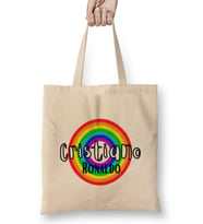 Cristiano Ronaldo - Retro Rainbow Style Bez Çanta Uzun Saplı