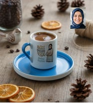 Kişiye Özel Karikatürlü Best Mom Ever Anneye Hediye Türk Kahvesi Fincanı Anneler Günü Hediyesi