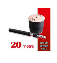Qport Yüksek Bakır Utp 23Awg 0.58 MM Dış Ortam Cat6 Outdoor Kablo 20 Metre