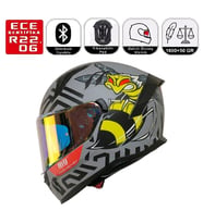 M910 Mat Bee Motosiklet Kaskı Spoiler Mod Güneş Vizörlü Full Face Kask