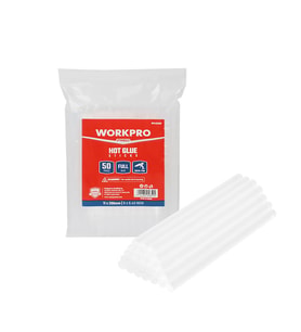 WORKPRO WP432002 11x200mm Sıcak Silikon Tabancası İçin 50 Adet Şeffaf Yedek Silikon/Mum