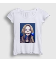 Presmono Kadın Beyaz Rose Lana Del Rey T-Shirt 156871tt