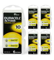 Duracell Activair 10 Numara İşitme Cihazı Pili (5 Paket x 6 Adet= 30 Adet Pil)