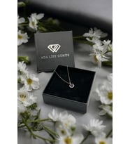 925 Ayar Gümüş Tek Sıra Daire Kolye Rose Özel Kutu