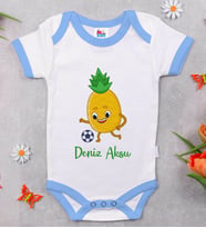 BK Kids Kişiye Özel Mavi Bebek Body Zıbın - Model 200