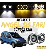 Citroen Nemo 2008-2022 Uyumlu Üniversal Mercekli Angel Sis Farı Metal 76 mm Sarı Halkalı Gündüz Farı