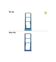Samsung Galaxy A30 Sim İç Yuvası Çiftli ile Uyumlu Mavi Çiftli sim yuvası ikili sim tepsisi çiftli sim aparatı dual sim çekmecesi