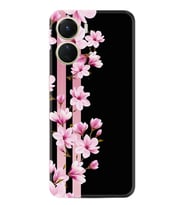 Vivo Y16 Kılıf Resimli Desenli Baskılı Silikon Pink Flowers 3 1393