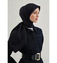 Floş Pamuk Eşarp 1 (Lacivert)