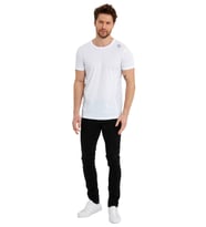 Erkek Spor Reflektör Baskılı Polyester Tişört (Beyaz)