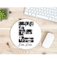 Kişiye Özel Atatürk Resimleri İle Bezenmiş E Harfli İsimli Baskılı Mouse Pad