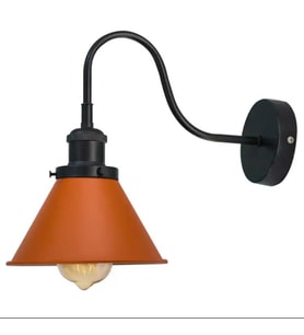 Rsylight Retro Siyah Turuncu Metal Modern Dekoratif Rustik Aplik