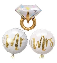 Tektaş Yüzük Folyo Balon 3'Lü Set Rose Gold (Bronz) 50Cm - 80Cm-
