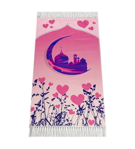 Dijital Baskılı Çocuk Seccadesi - Pembe Camili - 44 X 78 cm
