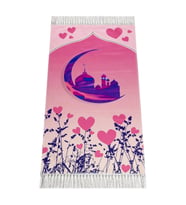 Dijital Baskılı Çocuk Seccadesi - Pembe Camili - 44 X 78 cm