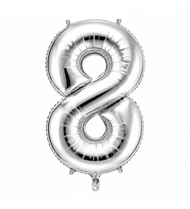 8 Rakam Folyo Balon Gümüş Rengi (36 cm)