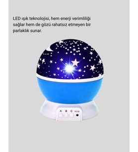 Renkli LED Gece Lambası 6 Modlu Çocuklar İçin