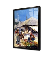 Pazar Çerçeveli Cam Tablo