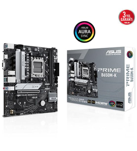 ASUS PRIME B650M-K DDR5 6400MHZ 1XVGA 1XHDMI 2XM.2 USB 3.2 MATX AM5 (AMD AM5 9000/8000/7000 SERİLERİ İLE UYUMLU)
