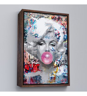 Çerçeveli Marilyn Monroe Graffiti Pop Art Duvar Tablosu (Kahverengi)