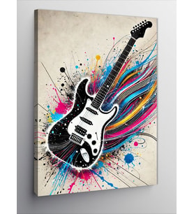 Kanvas Tablo Elektrik Gitarın Coşkusu