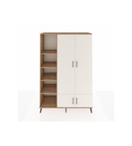 Hyperion Dolap 6 Raflı 4 Kapaklı Tek Askılı 132x44x195 Çam-Aytaşı/Çam