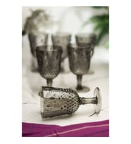 Akrilik Füme 6lı Kadeh & Su Meşrubat Kahve Yanı Bardağı 450 ml ( Cam Değildir )