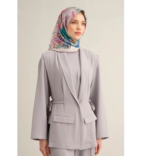 Armine Tivil İpek Eşarp 9337 - 06 Gri Karışık Desen