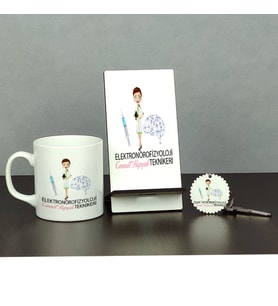 Elektronörofizyoloji Teknikeri Üçlü Set (Kupa + Telefon Standı + Anahtarlık) 002