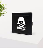 BK Gift Kişiye Özel Galaksinin En İyi Babası Tasarımlı Siyah Metal Sigara Tabakası-1