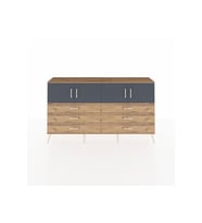 Arges Konsol 2 Raflı 6 Çekmeceli 4 Kapaklı 176x30x99 Çam-Antrasit/Çam