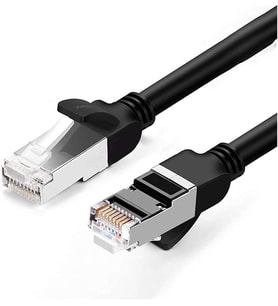 Cat6 Saf Bakır Metal Konnektör Ethernet Kablosu Siyah 2 Metre